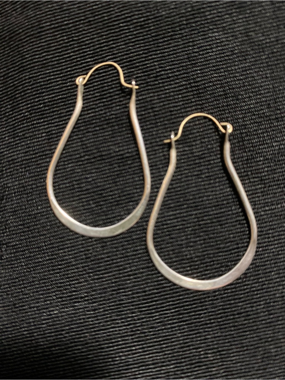 Sterling Silver Teardrop Hoop Earrings